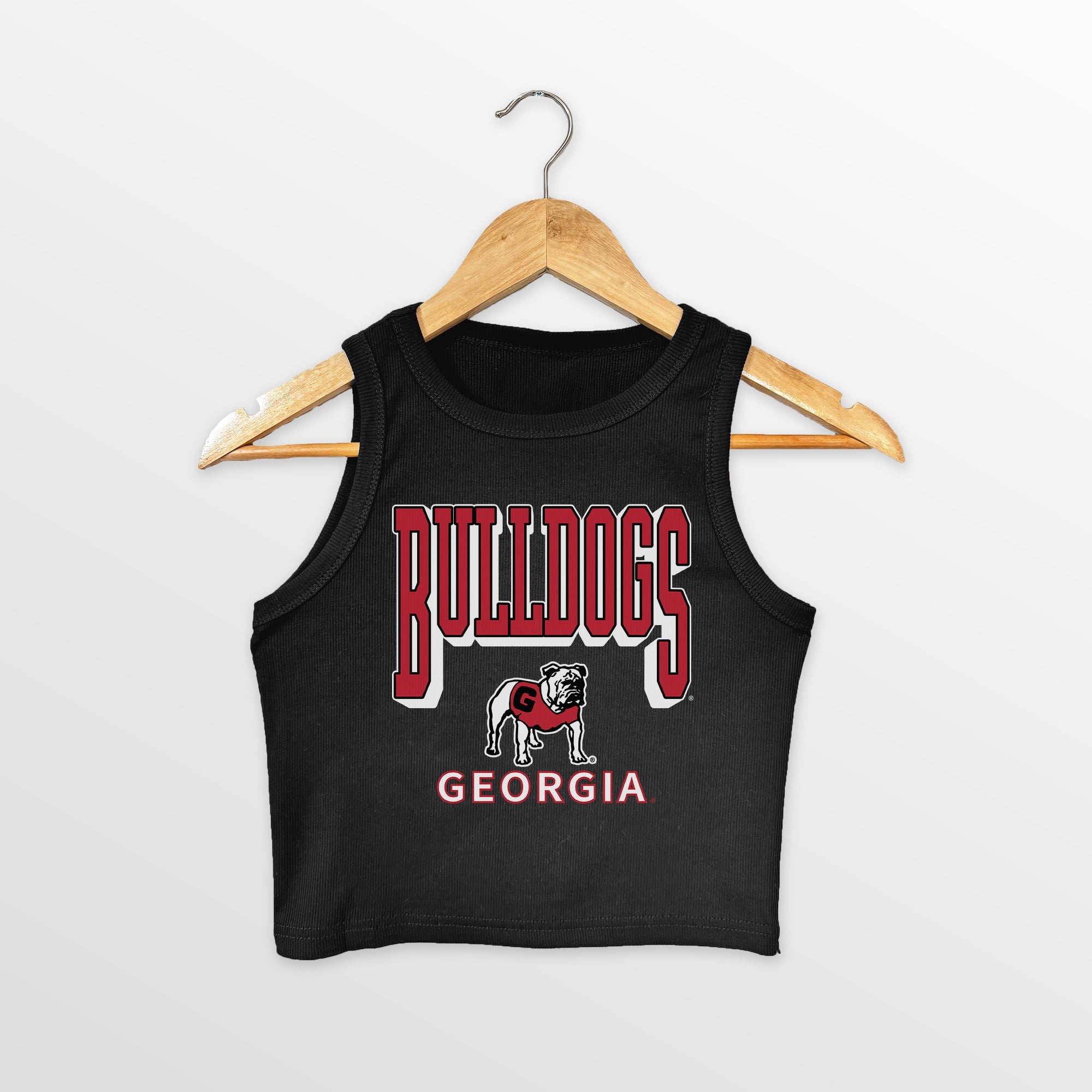 GEORGIA BULLDOGS PURE VICTORY ESSENTIAL RIBBED CROP TANK