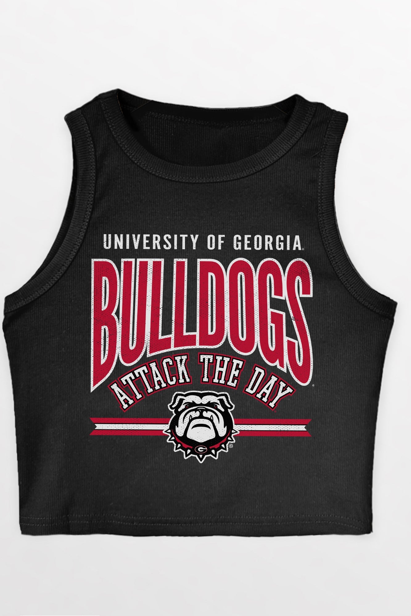 GEORGIA BULLDOGS MIC DROP ESSENTIAL RIBBED CROP TANK
