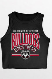 GEORGIA BULLDOGS MIC DROP ESSENTIAL RIBBED CROP TANK