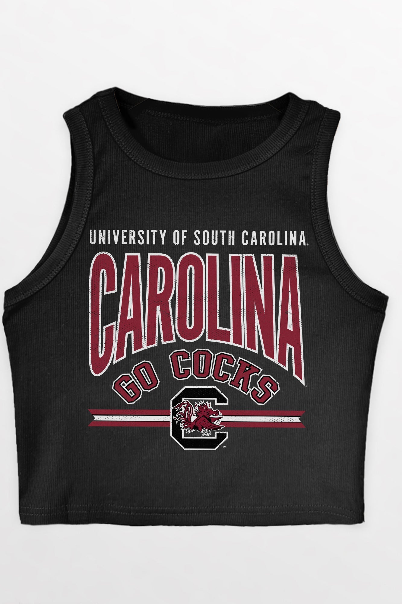 SOUTH CAROLINA GAMECOCKS MIC DROP ESSENTIAL RIBBED CROP TANK