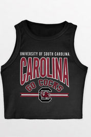 SOUTH CAROLINA GAMECOCKS MIC DROP ESSENTIAL RIBBED CROP TANK