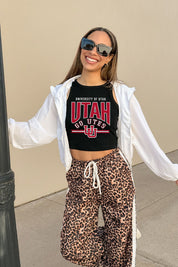 UTAH UTES MIC DROP ESSENTIAL RIBBED CROP TANK