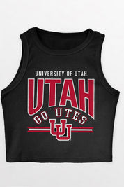 UTAH UTES MIC DROP ESSENTIAL RIBBED CROP TANK