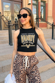 VANDERBILT COMMODORES MIC DROP ESSENTIAL RIBBED CROP TANK
