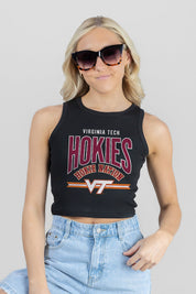 VIRGINIA TECH HOKIES MIC DROP ESSENTIAL RIBBED CROP TANK