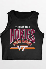 VIRGINIA TECH HOKIES MIC DROP ESSENTIAL RIBBED CROP TANK