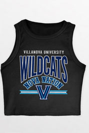 VILLANOVA WILDCATS MIC DROP ESSENTIAL RIBBED CROP TANK