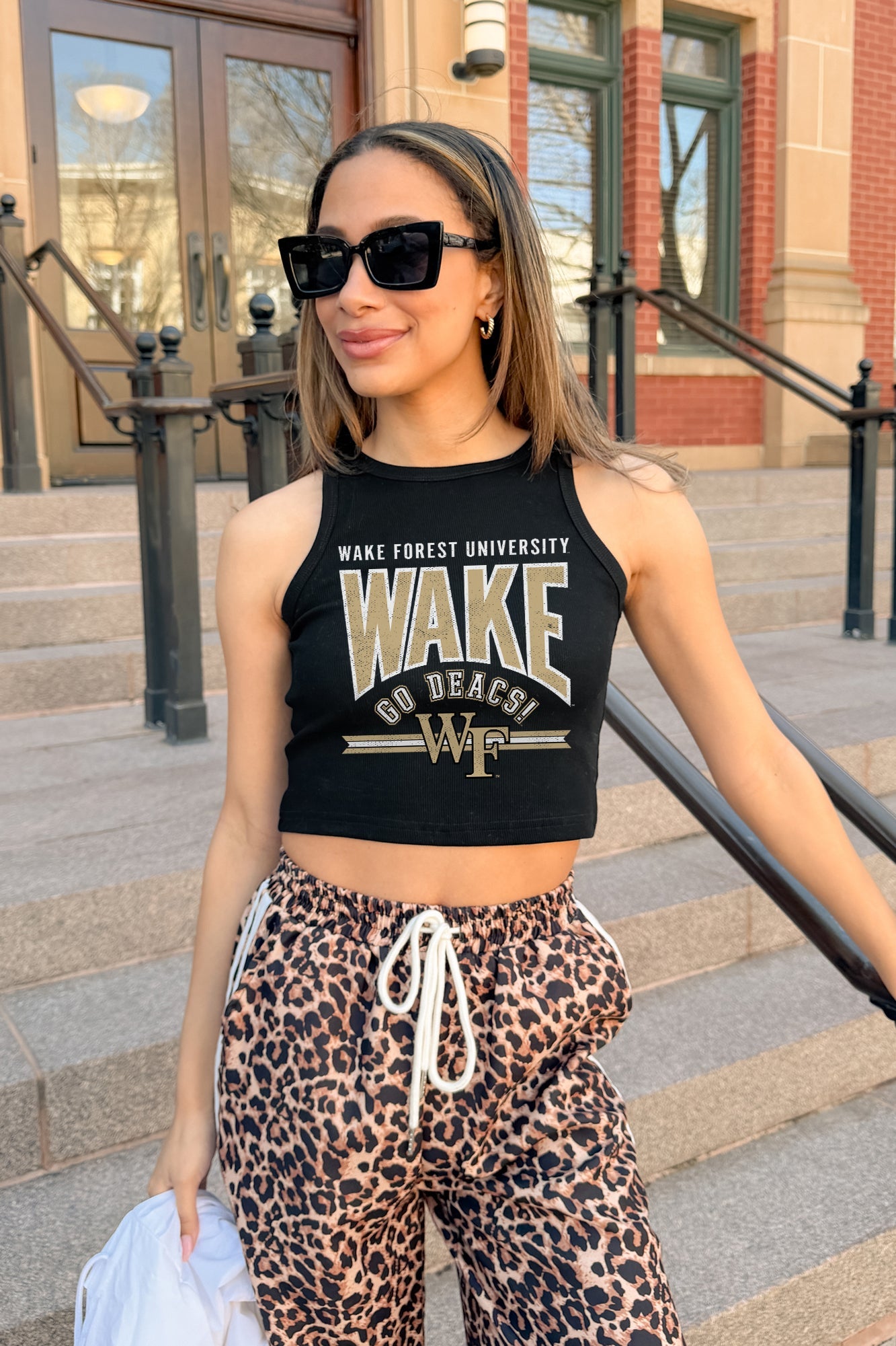WAKE FOREST DEMON DEACONS MIC DROP ESSENTIAL RIBBED CROP TANK