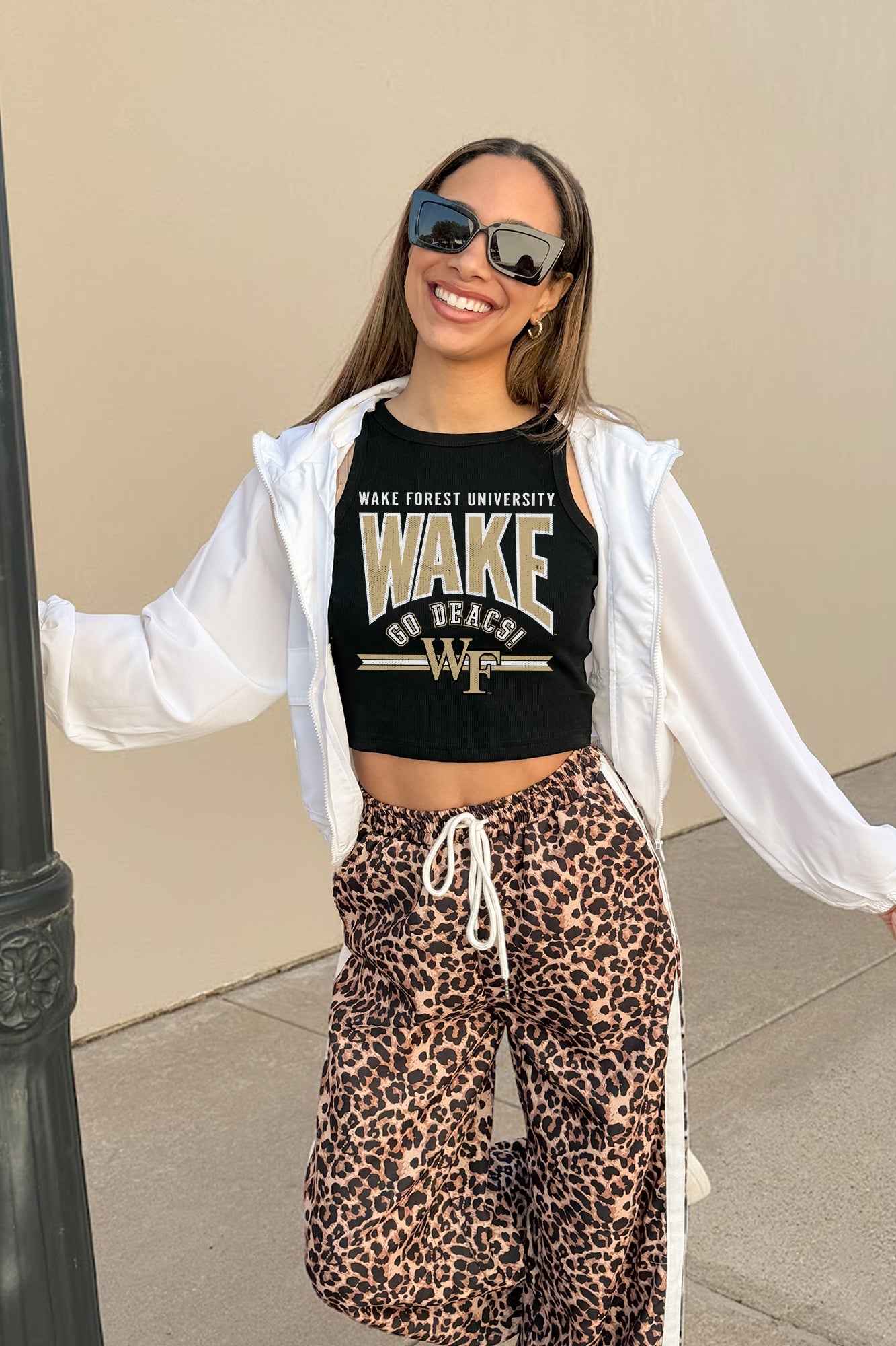 WAKE FOREST DEMON DEACONS MIC DROP ESSENTIAL RIBBED CROP TANK