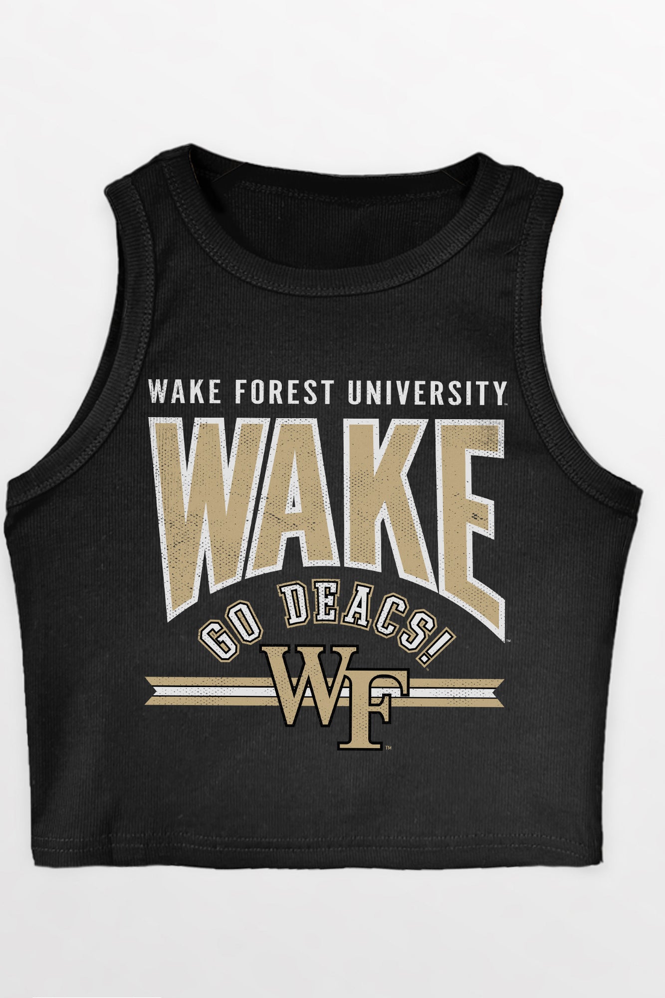 WAKE FOREST DEMON DEACONS MIC DROP ESSENTIAL RIBBED CROP TANK