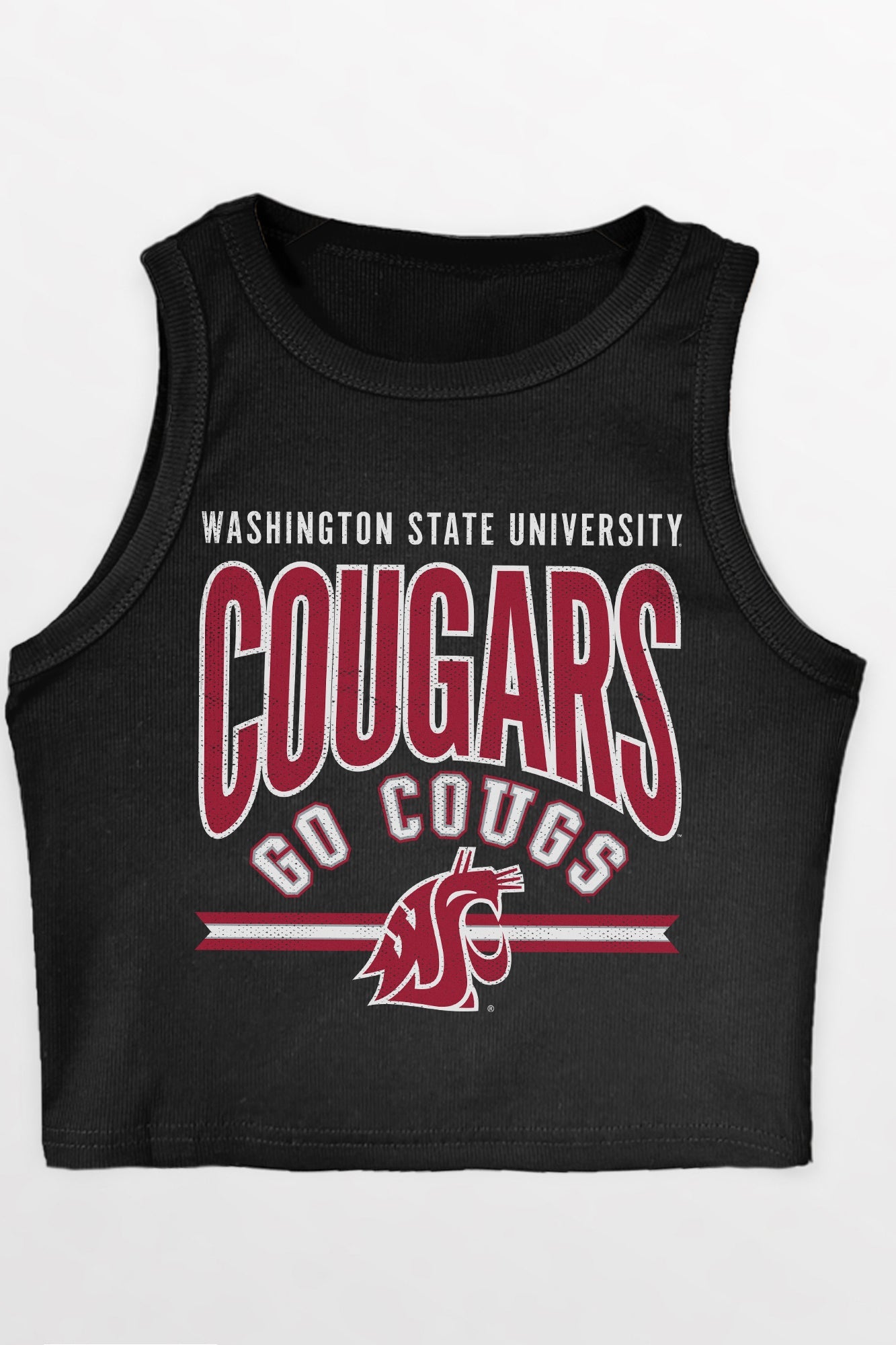 WASHINGTON STATE COUGARS MIC DROP ESSENTIAL RIBBED CROP TANK
