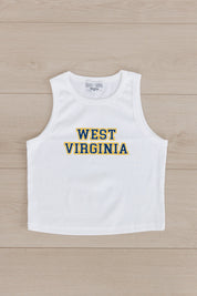 WEST VIRGINIA MOUNTAINEERS WINNING TRADITION ESSENTIAL RIBBED CROP TANK BY MADI PREWETT TROUTT