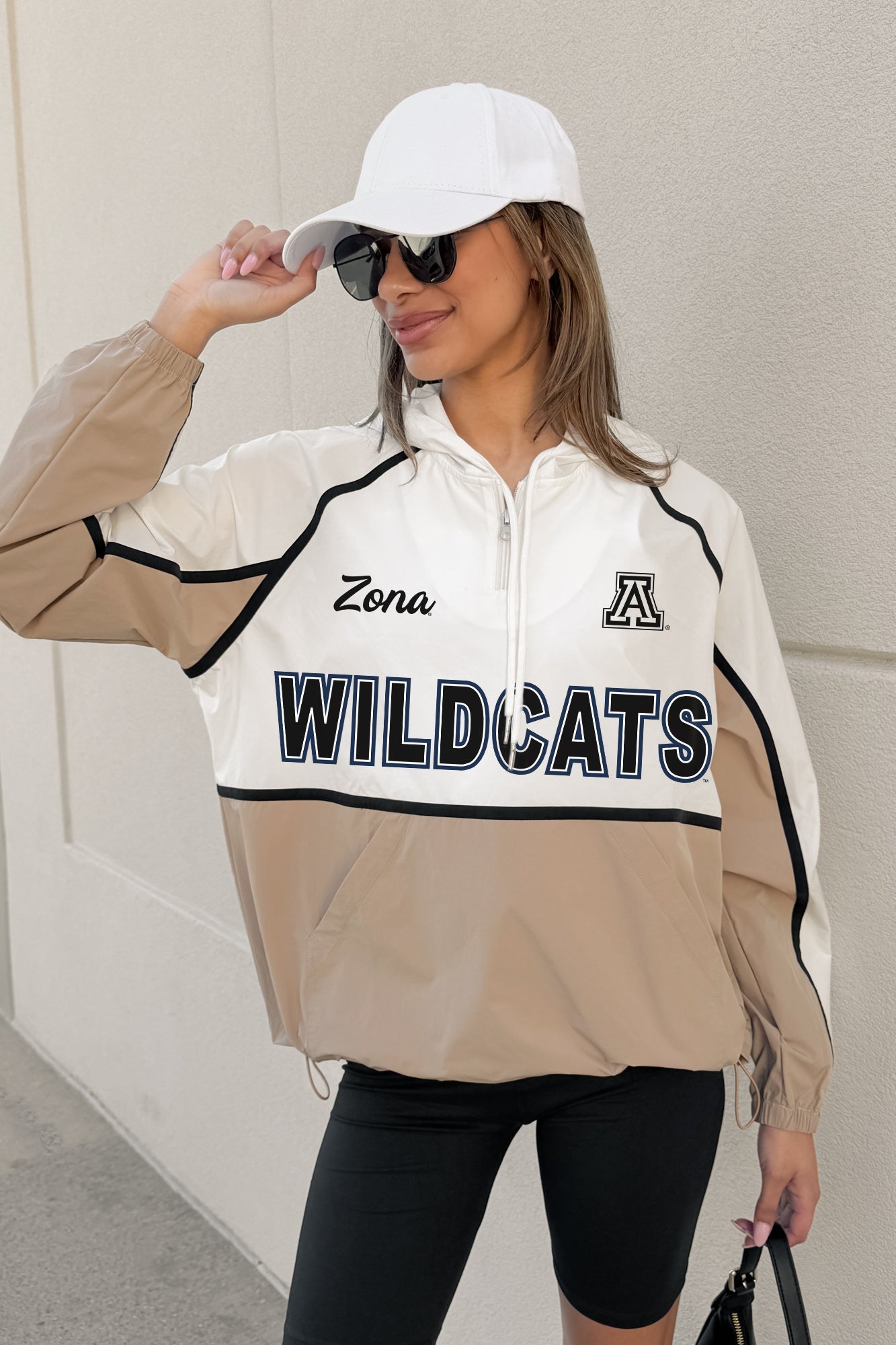 ARIZONA WILDCATS PLAY IT COOL COLORBLOCK WINDBREAKER QUARTERZIP JACKET
