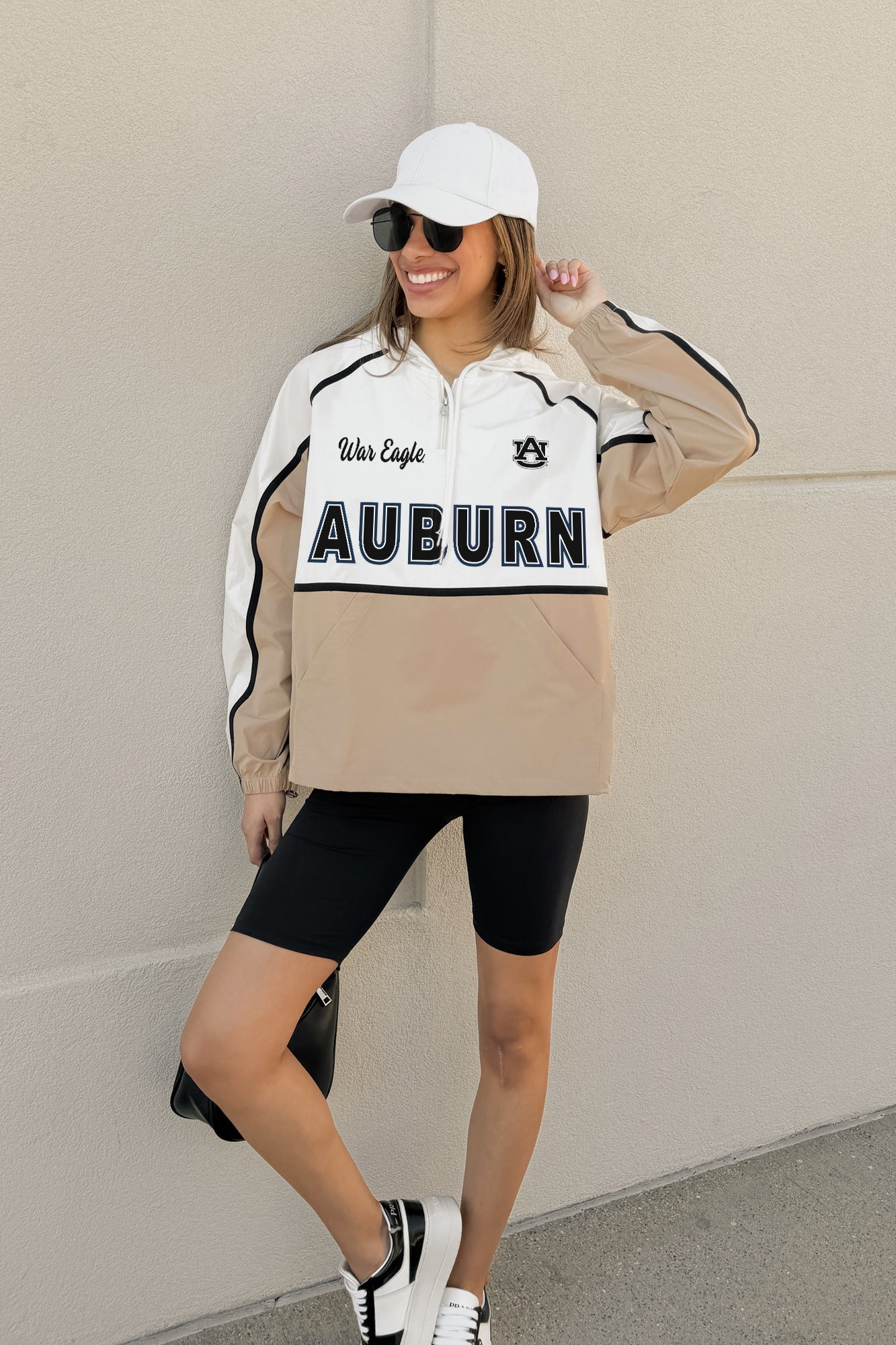 AUBURN TIGERS PLAY IT COOL COLORBLOCK WINDBREAKER QUARTERZIP JACKET