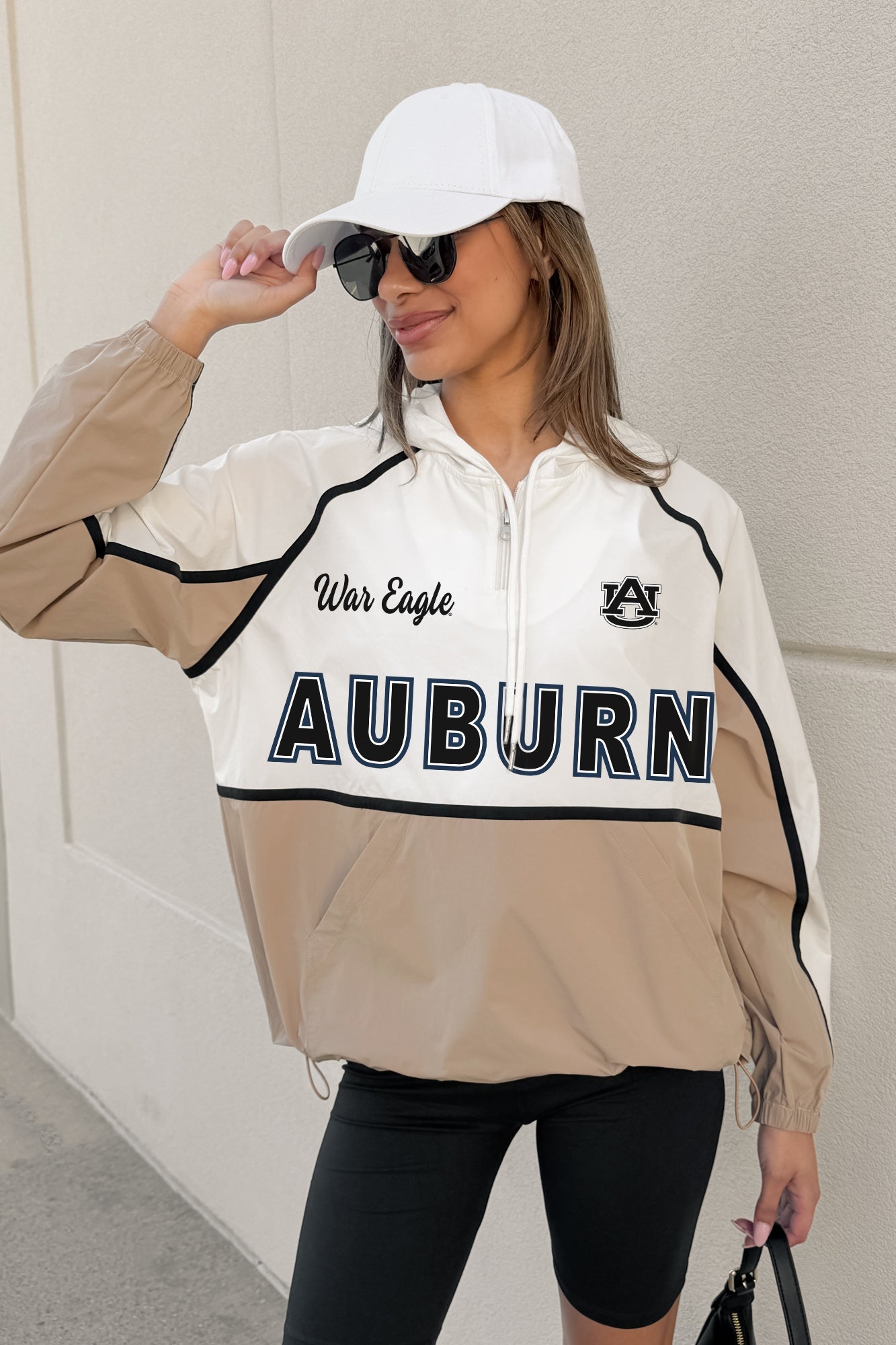 AUBURN TIGERS PLAY IT COOL COLORBLOCK WINDBREAKER QUARTERZIP JACKET