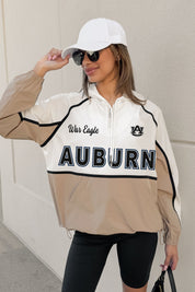 AUBURN TIGERS PLAY IT COOL COLORBLOCK WINDBREAKER QUARTERZIP JACKET