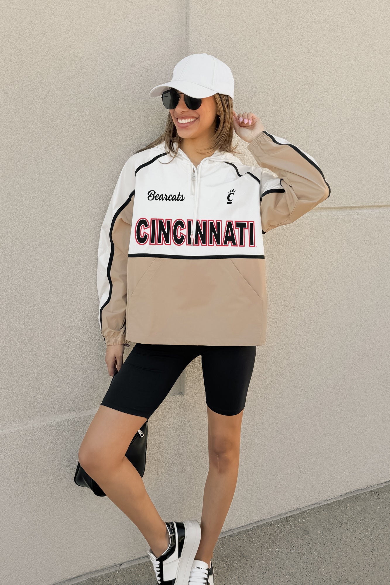 CINCINNATI BEARCATS PLAY IT COOL COLORBLOCK WINDBREAKER QUARTERZIP JACKET