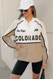 COLORADO BUFFALOES PLAY IT COOL COLORBLOCK WINDBREAKER QUARTERZIP JACKET
