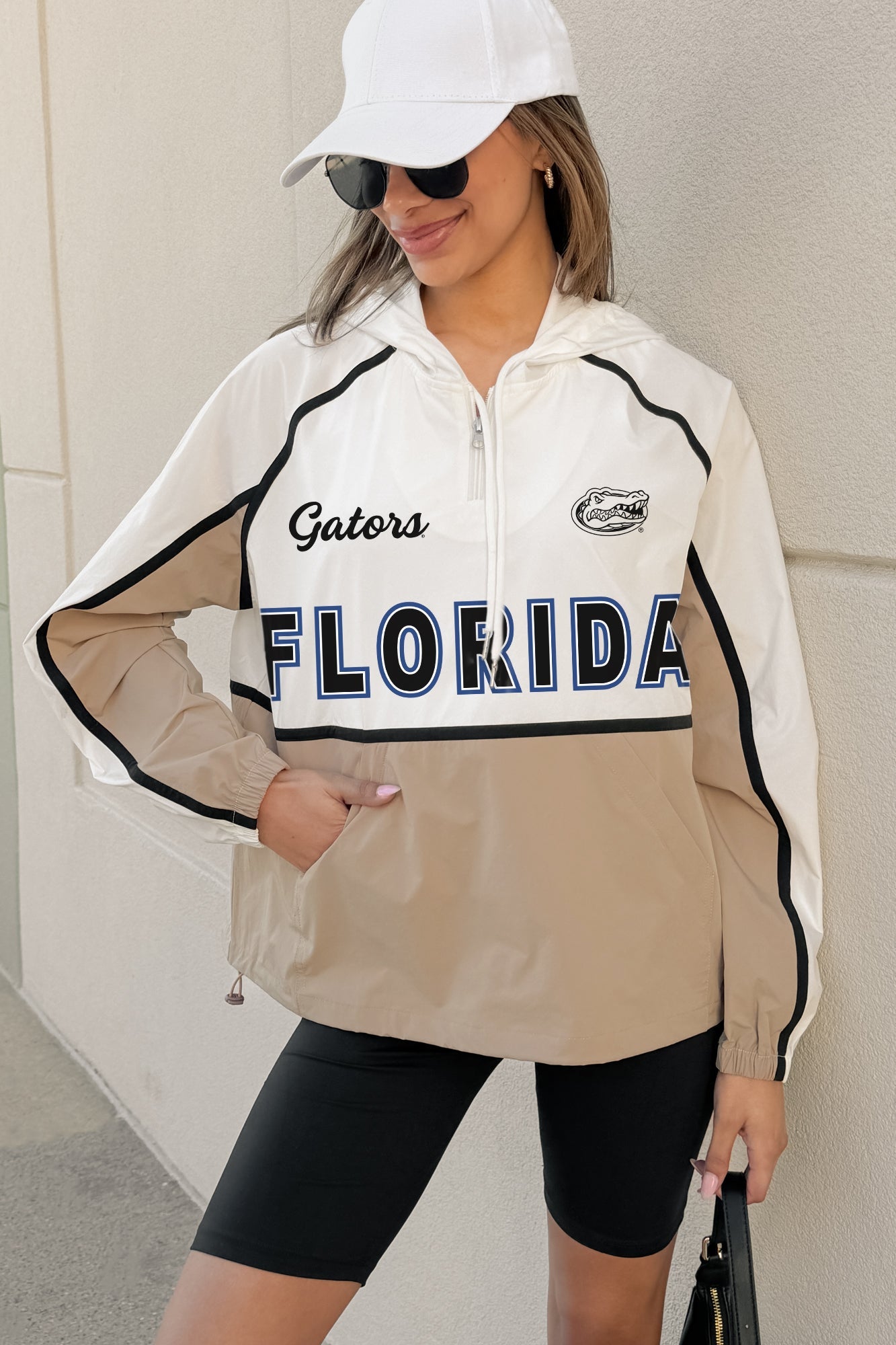 FLORIDA GATORS PLAY IT COOL COLORBLOCK WINDBREAKER QUARTERZIP JACKET