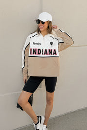 INDIANA HOOSIERS PLAY IT COOL COLORBLOCK WINDBREAKER QUARTERZIP JACKET