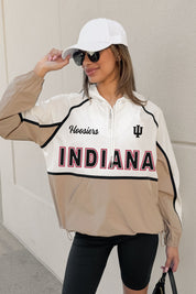 INDIANA HOOSIERS PLAY IT COOL COLORBLOCK WINDBREAKER QUARTERZIP JACKET