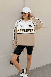 IOWA HAWKEYES PLAY IT COOL COLORBLOCK WINDBREAKER QUARTERZIP JACKET