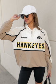 IOWA HAWKEYES PLAY IT COOL COLORBLOCK WINDBREAKER QUARTERZIP JACKET