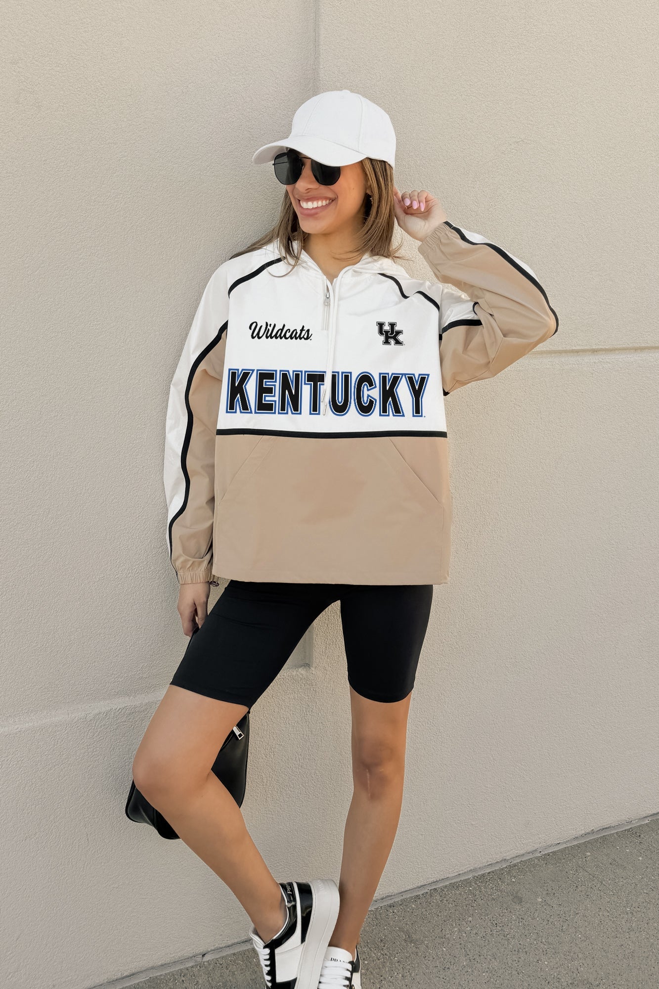 KENTUCKY WILDCATS PLAY IT COOL COLORBLOCK WINDBREAKER QUARTERZIP JACKET