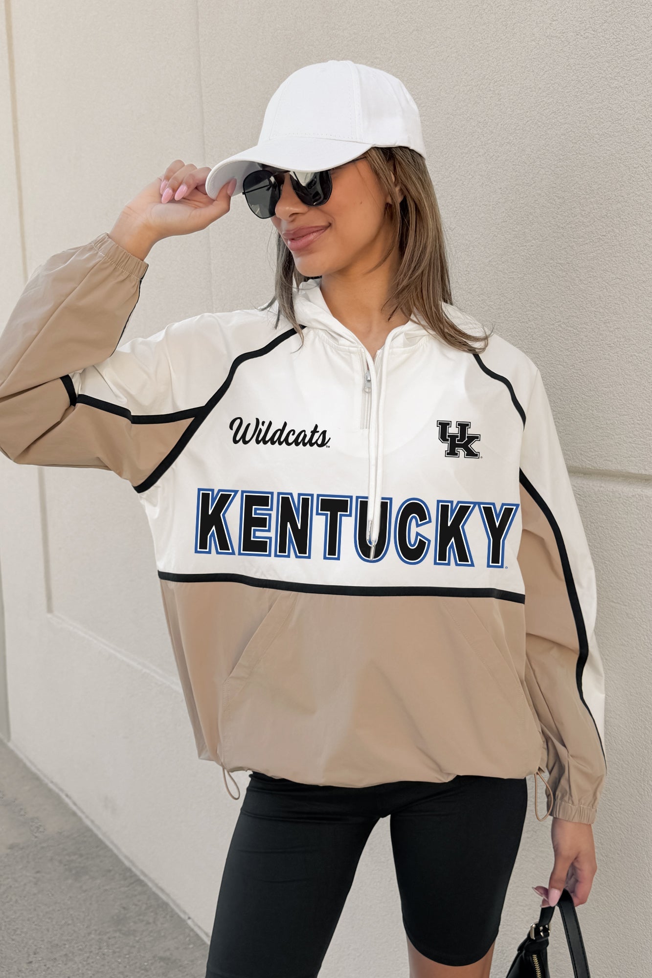 KENTUCKY WILDCATS PLAY IT COOL COLORBLOCK WINDBREAKER QUARTERZIP JACKET