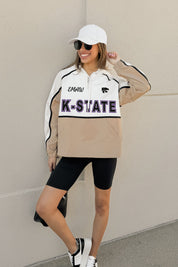 KANSAS STATE WILDCATS PLAY IT COOL COLORBLOCK WINDBREAKER QUARTERZIP JACKET
