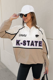 KANSAS STATE WILDCATS PLAY IT COOL COLORBLOCK WINDBREAKER QUARTERZIP JACKET
