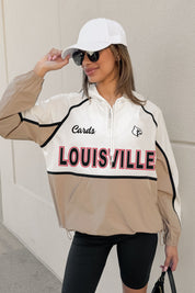 LOUISVILLE CARDINALS PLAY IT COOL COLORBLOCK WINDBREAKER QUARTERZIP JACKET