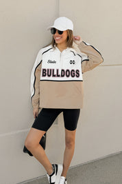 MISSISSIPPI STATE BULLDOGS PLAY IT COOL COLORBLOCK WINDBREAKER QUARTERZIP JACKET