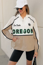 OREGON DUCKS PLAY IT COOL COLORBLOCK WINDBREAKER QUARTERZIP JACKET