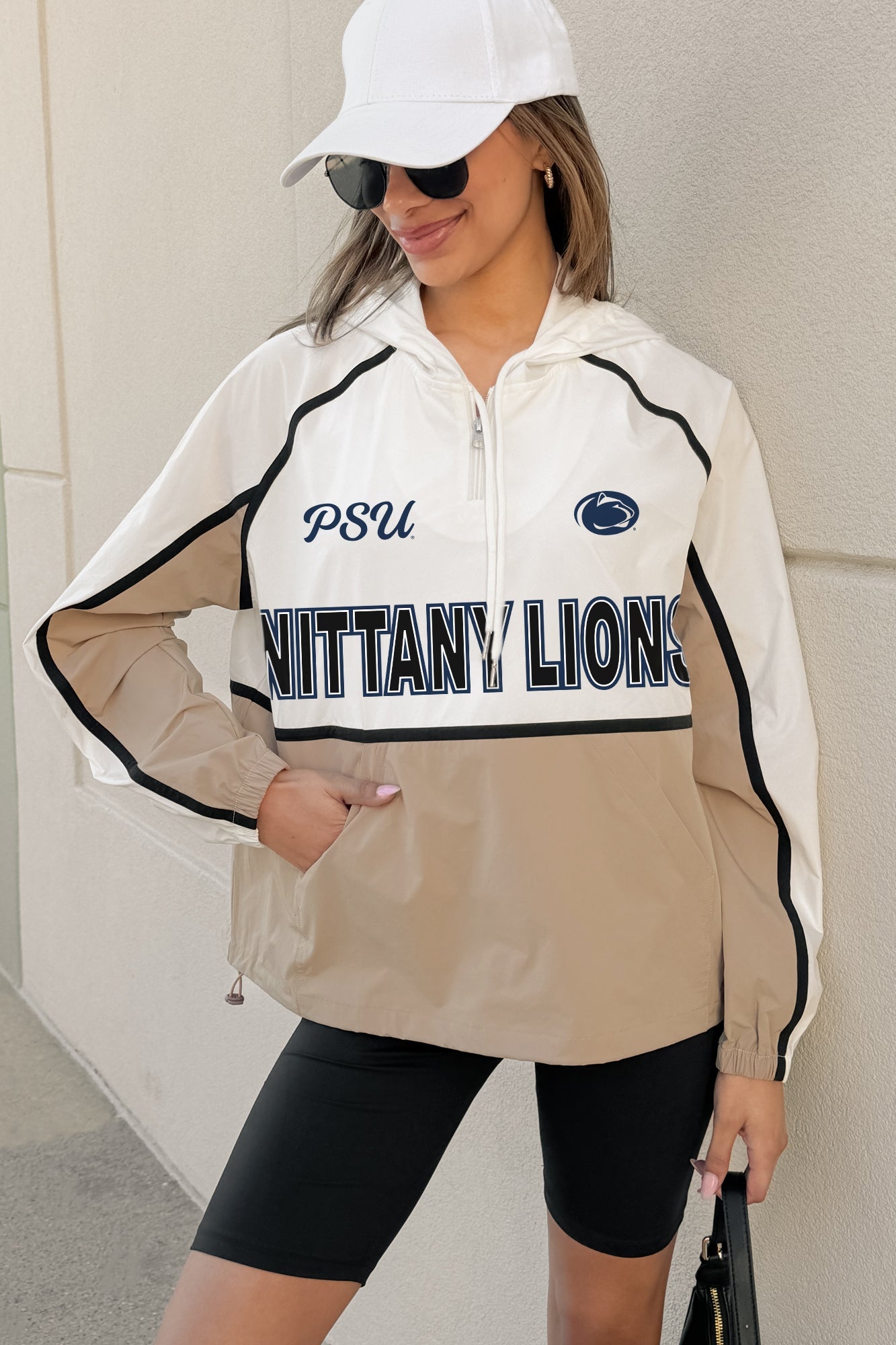 PENN STATE NITTANY LIONS PLAY IT COOL COLORBLOCK WINDBREAKER QUARTERZIP JACKET