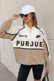 PURDUE BOILERMAKERS PLAY IT COOL COLORBLOCK WINDBREAKER QUARTERZIP JACKET