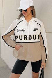 PURDUE BOILERMAKERS PLAY IT COOL COLORBLOCK WINDBREAKER QUARTERZIP JACKET