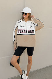 TEXAS A&M AGGIES PLAY IT COOL COLORBLOCK WINDBREAKER QUARTERZIP JACKET