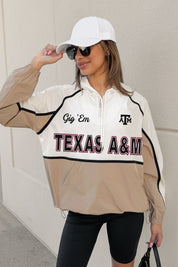 TEXAS A&M AGGIES PLAY IT COOL COLORBLOCK WINDBREAKER QUARTERZIP JACKET