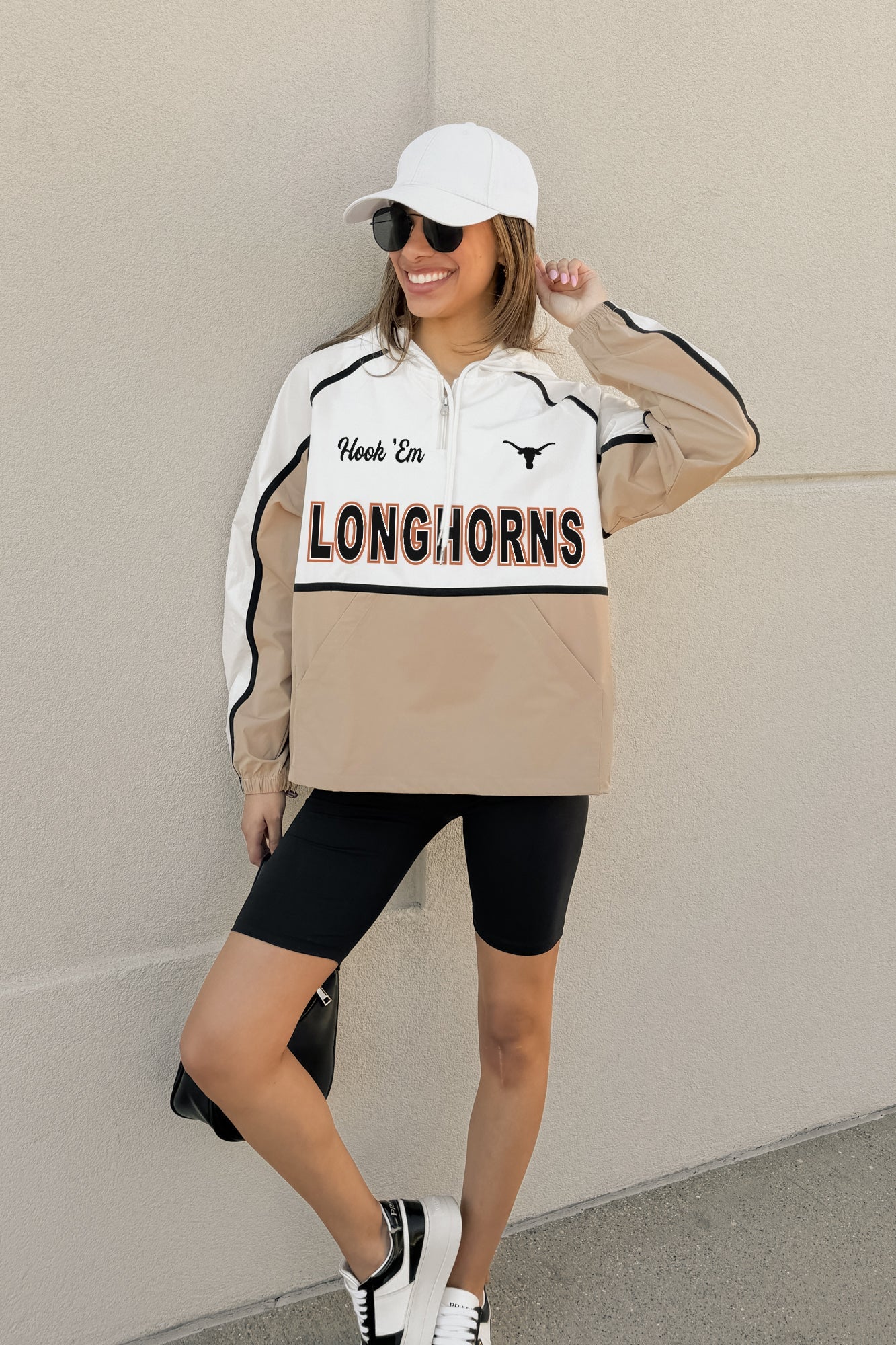 TEXAS LONGHORNS PLAY IT COOL COLORBLOCK WINDBREAKER QUARTERZIP JACKET