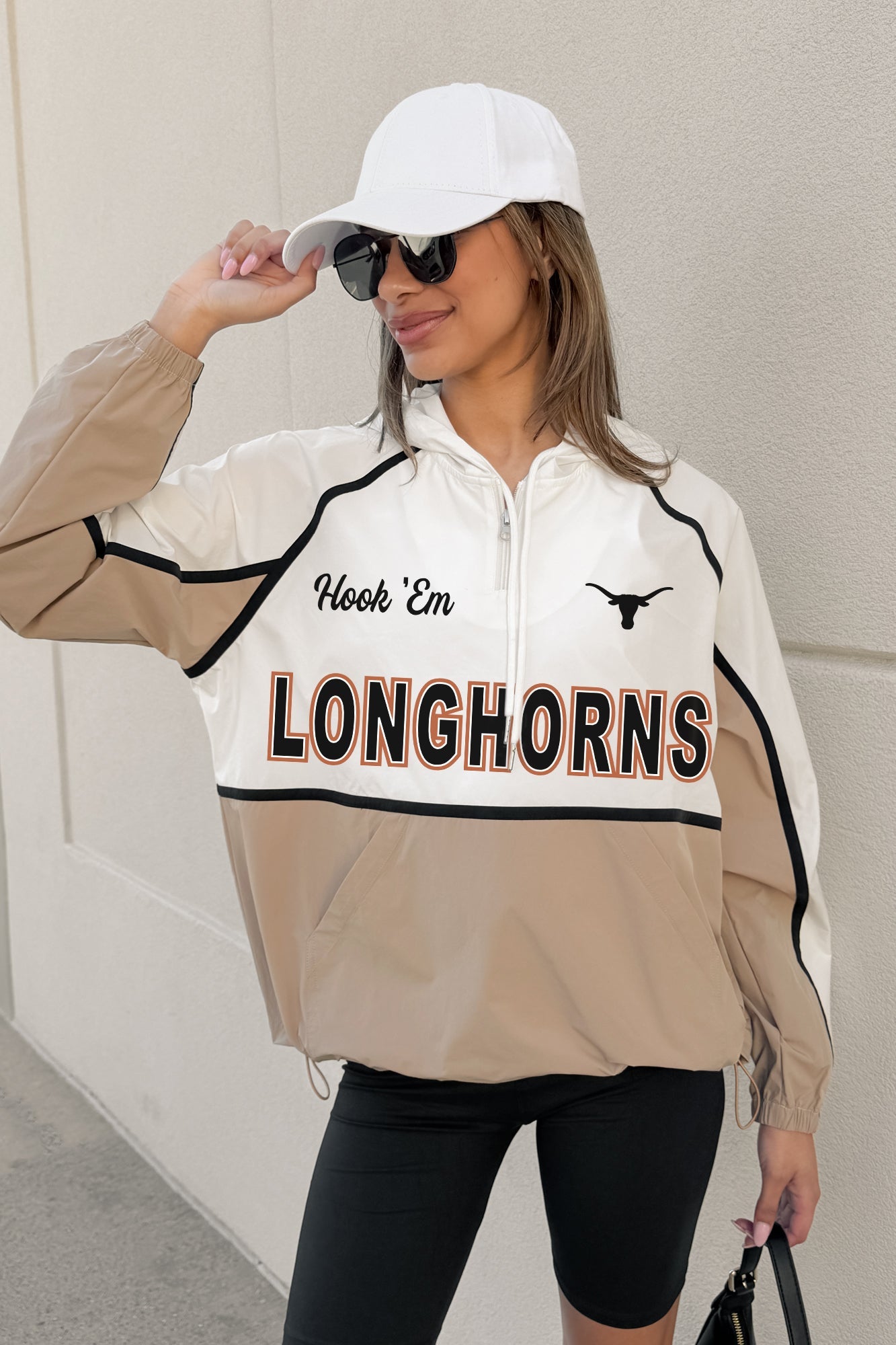 TEXAS LONGHORNS PLAY IT COOL COLORBLOCK WINDBREAKER QUARTERZIP JACKET