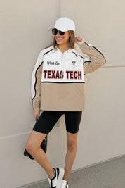 TEXAS TECH RED RAIDERS PLAY IT COOL COLORBLOCK WINDBREAKER QUARTERZIP JACKET
