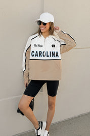 NORTH CAROLINA TAR HEELS PLAY IT COOL COLORBLOCK WINDBREAKER QUARTERZIP JACKET