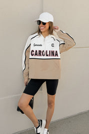 SOUTH CAROLINA GAMECOCKS PLAY IT COOL COLORBLOCK WINDBREAKER QUARTERZIP JACKET