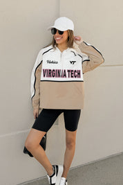 VIRGINIA TECH HOKIES PLAY IT COOL COLORBLOCK WINDBREAKER QUARTERZIP JACKET