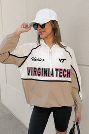VIRGINIA TECH HOKIES PLAY IT COOL COLORBLOCK WINDBREAKER QUARTERZIP JACKET