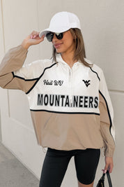 WEST VIRGINIA MOUNTAINEERS PLAY IT COOL COLORBLOCK WINDBREAKER QUARTERZIP JACKET
