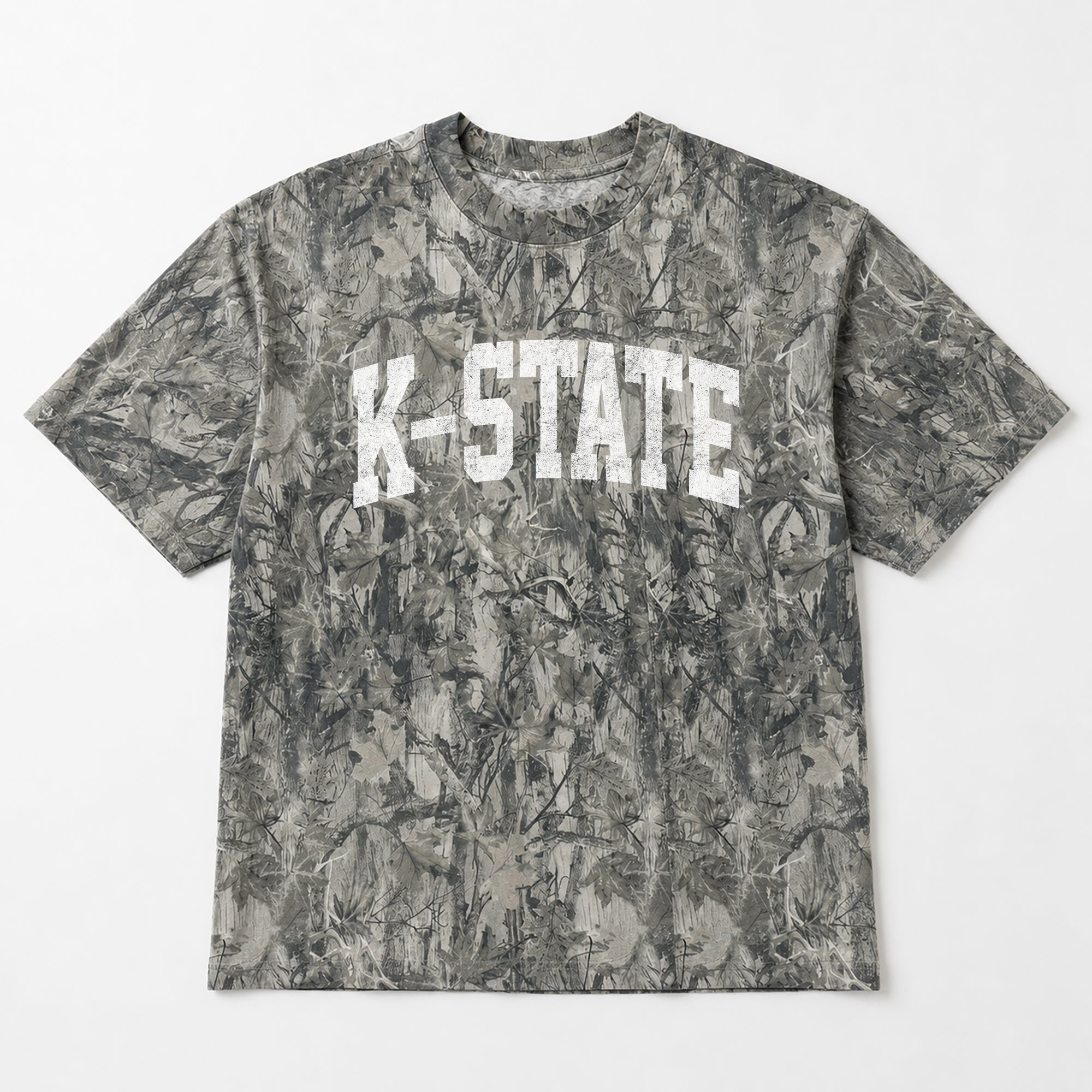 KANSAS STATE WILDCATS FIELD READY VINTAGE WOODLAND CAMO UNISEX TEE