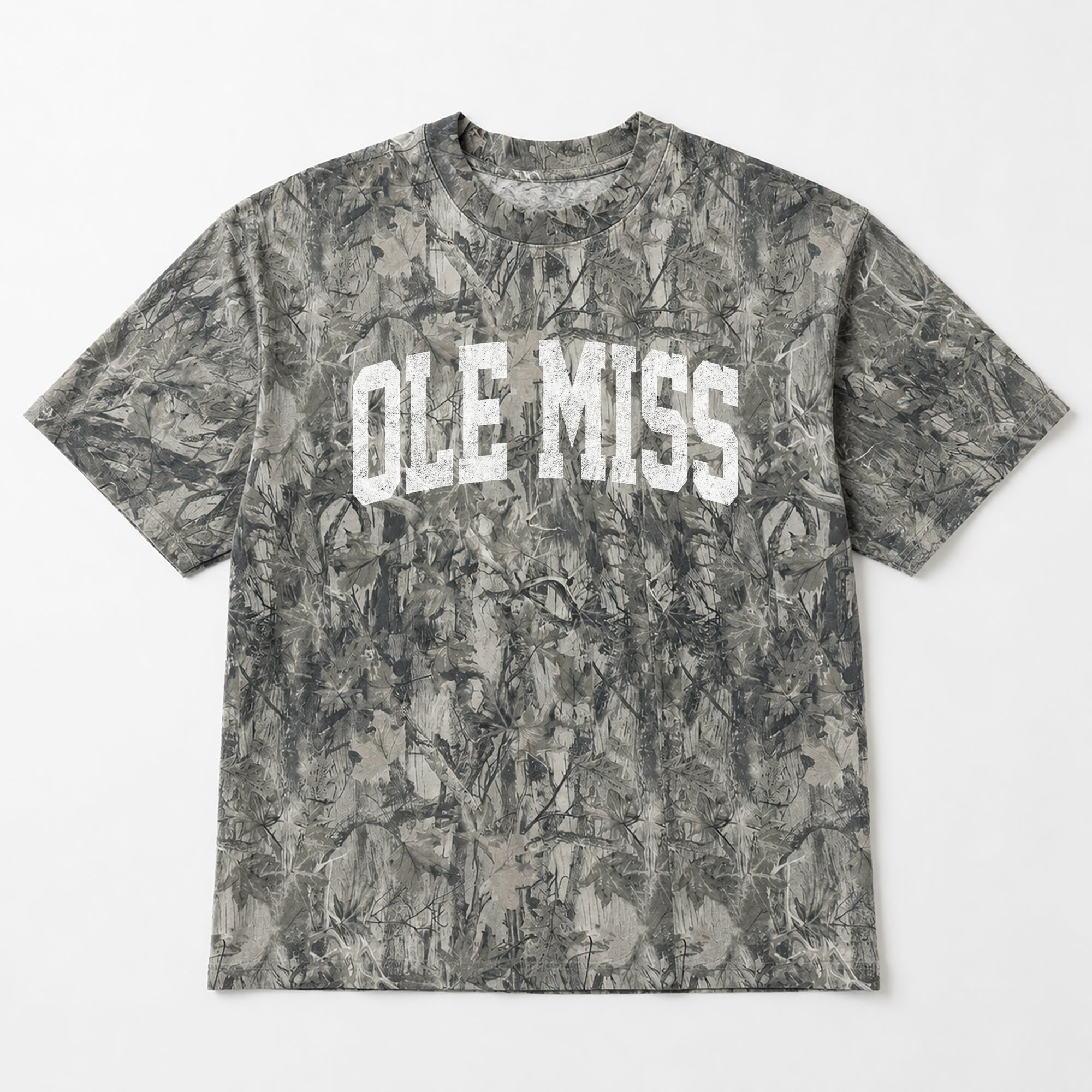 OLE MISS REBELS FIELD READY VINTAGE WOODLAND CAMO UNISEX TEE
