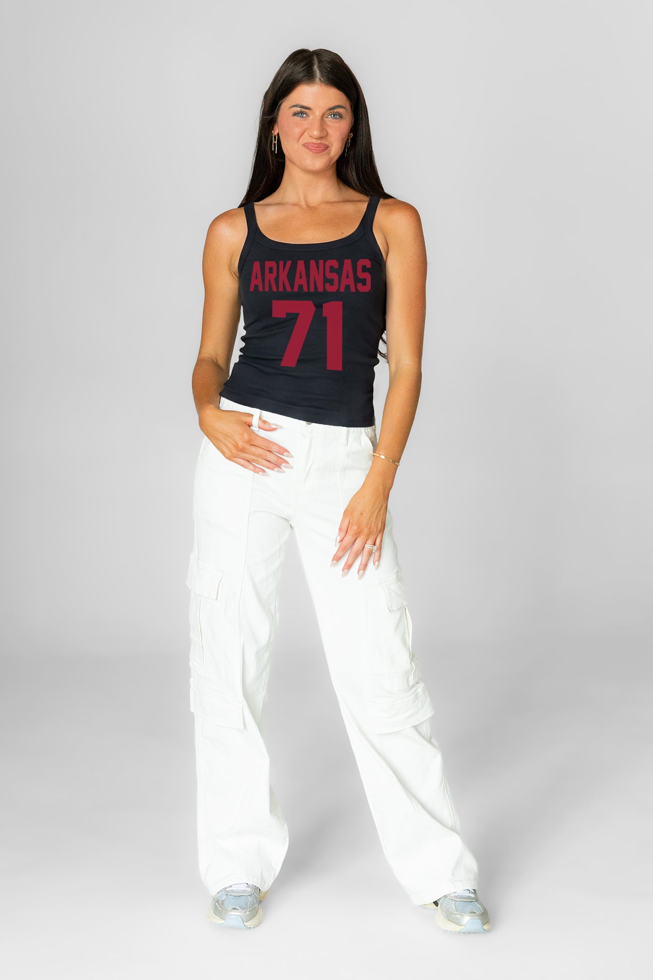 ARKANSAS RAZORBACKS ICON ENERGY RIBBED SCOOP NECK TANK